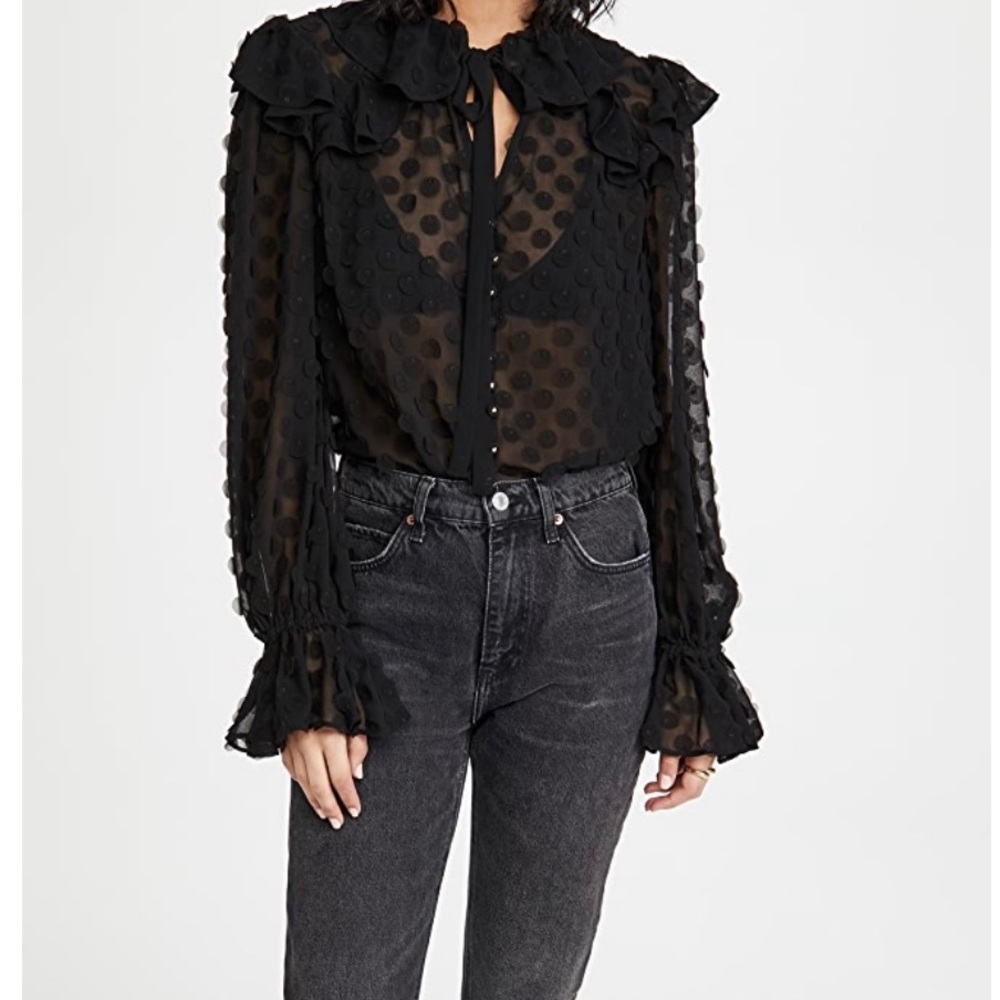 Zimmermann Women's Circular Applique Ruffle Blouse